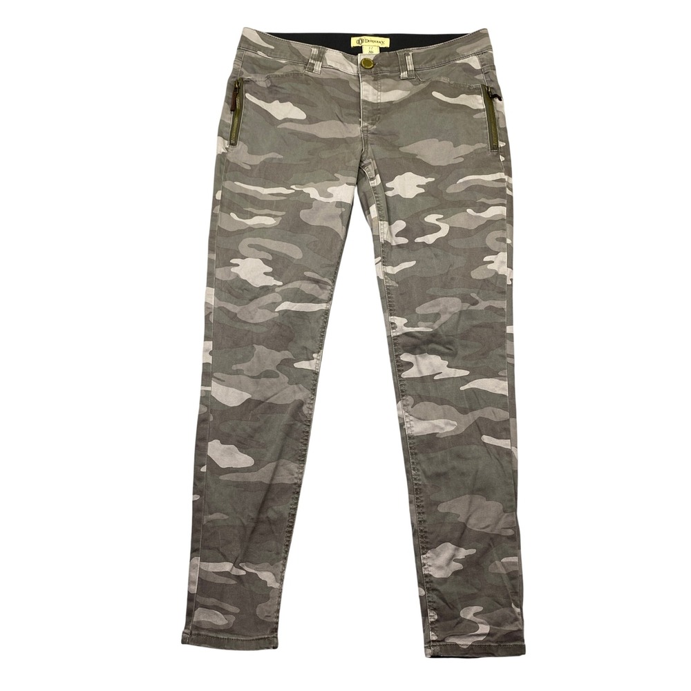 Democracy Ab Technology Camo Skinny‎ Pants Womens 12 Fits 34" Grey Olive Stretch